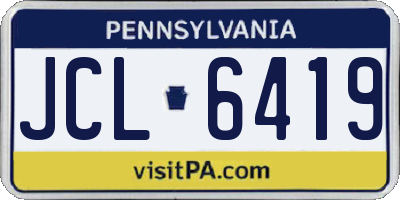 PA license plate JCL6419