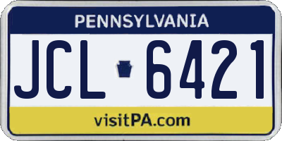PA license plate JCL6421