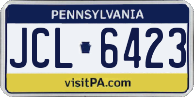 PA license plate JCL6423