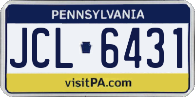 PA license plate JCL6431