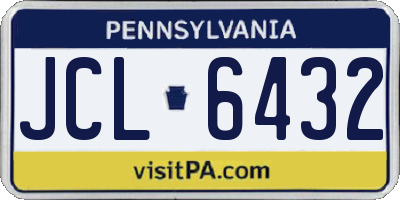 PA license plate JCL6432