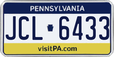 PA license plate JCL6433