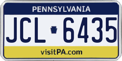 PA license plate JCL6435