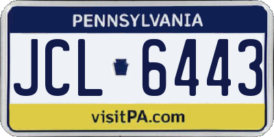 PA license plate JCL6443