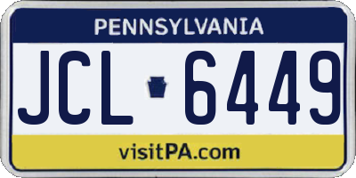 PA license plate JCL6449