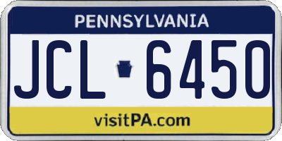PA license plate JCL6450