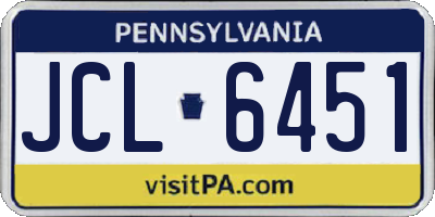 PA license plate JCL6451