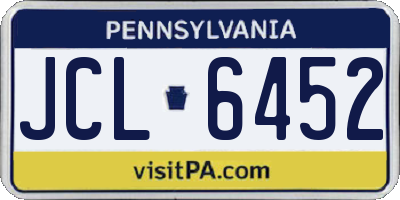 PA license plate JCL6452