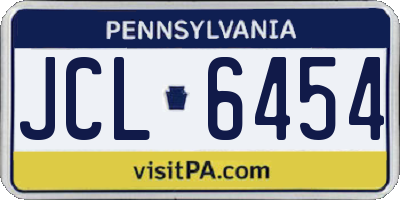 PA license plate JCL6454