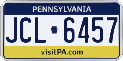 PA license plate JCL6457