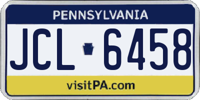 PA license plate JCL6458