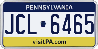 PA license plate JCL6465
