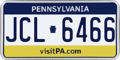 PA license plate JCL6466