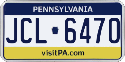 PA license plate JCL6470