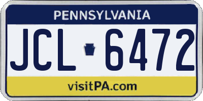 PA license plate JCL6472