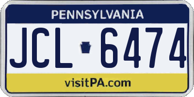 PA license plate JCL6474