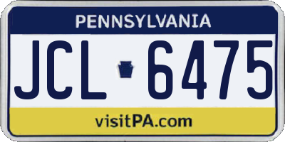 PA license plate JCL6475