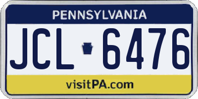 PA license plate JCL6476