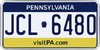 PA license plate JCL6480