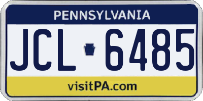 PA license plate JCL6485