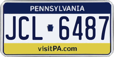 PA license plate JCL6487