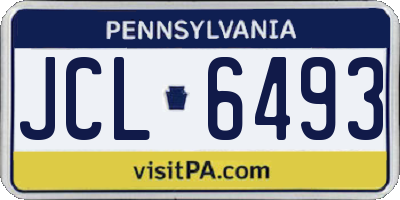 PA license plate JCL6493