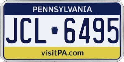 PA license plate JCL6495