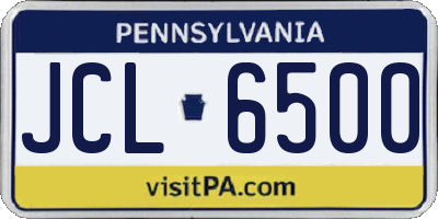 PA license plate JCL6500