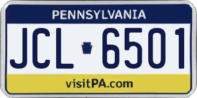 PA license plate JCL6501