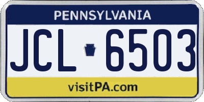PA license plate JCL6503