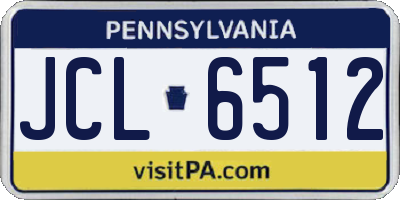 PA license plate JCL6512