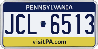 PA license plate JCL6513