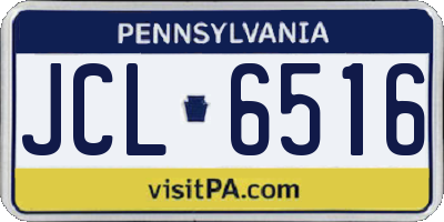 PA license plate JCL6516