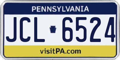 PA license plate JCL6524