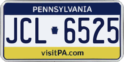 PA license plate JCL6525