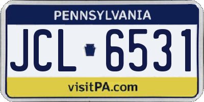 PA license plate JCL6531