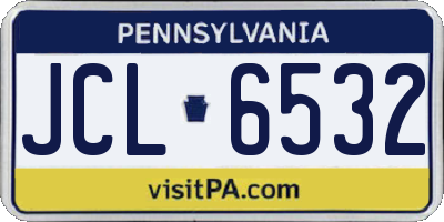 PA license plate JCL6532
