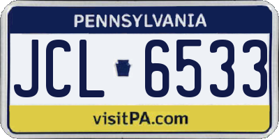 PA license plate JCL6533
