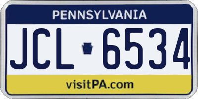 PA license plate JCL6534