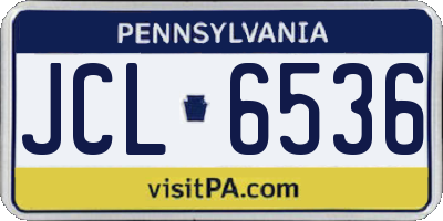 PA license plate JCL6536