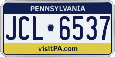 PA license plate JCL6537