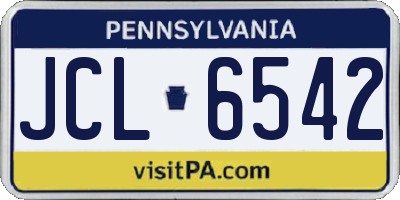 PA license plate JCL6542