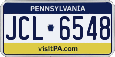 PA license plate JCL6548
