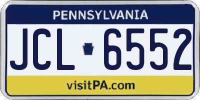 PA license plate JCL6552