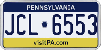 PA license plate JCL6553