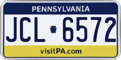 PA license plate JCL6572