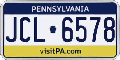 PA license plate JCL6578