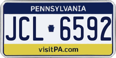 PA license plate JCL6592