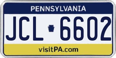 PA license plate JCL6602