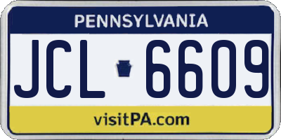 PA license plate JCL6609